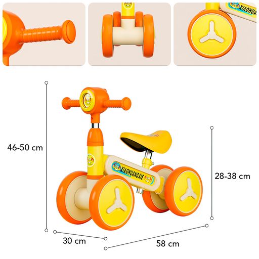 GENERICO Corre Pasillo Bebe Bicicleta De Equilibrio Blanco