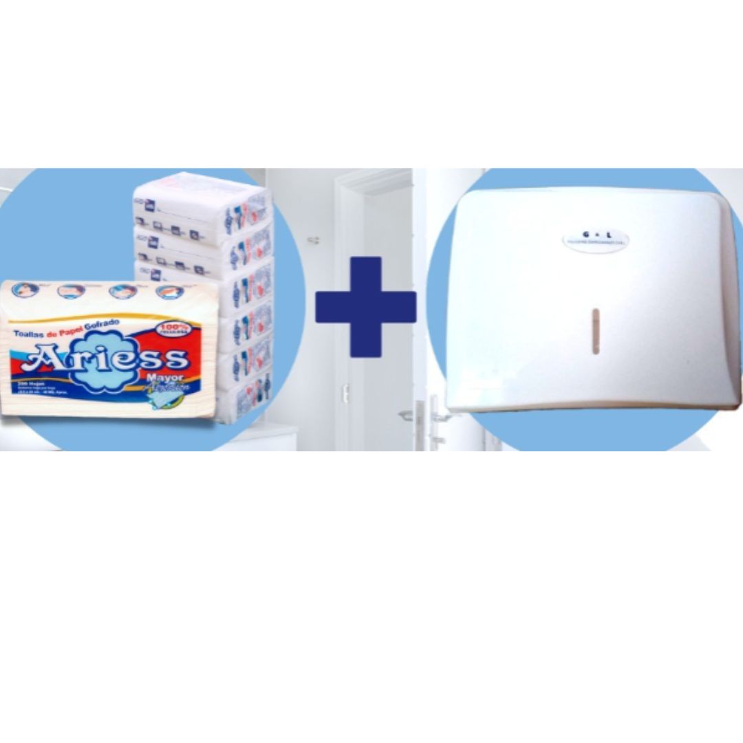 Papel Toalla Interfoliado 6 X 200 Hojas + Dispensador