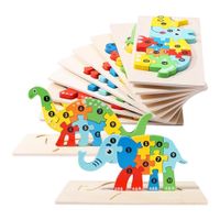 Rompecabezas Didáctico De Dinosaurio Y Animales Para Niños