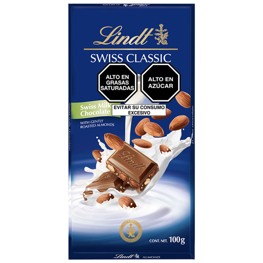 Chocolate con Almendras LINDT Swiss Classic Caja 100g