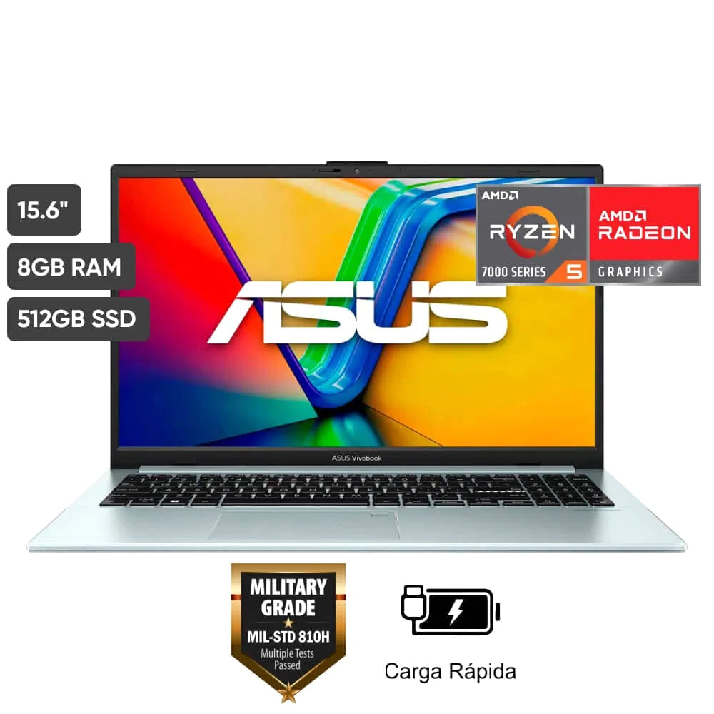 Asus Vivabook GO AMD R5 7520U 8gb DDR5 512gb Ssd 15.6 Fhd window 11 grey