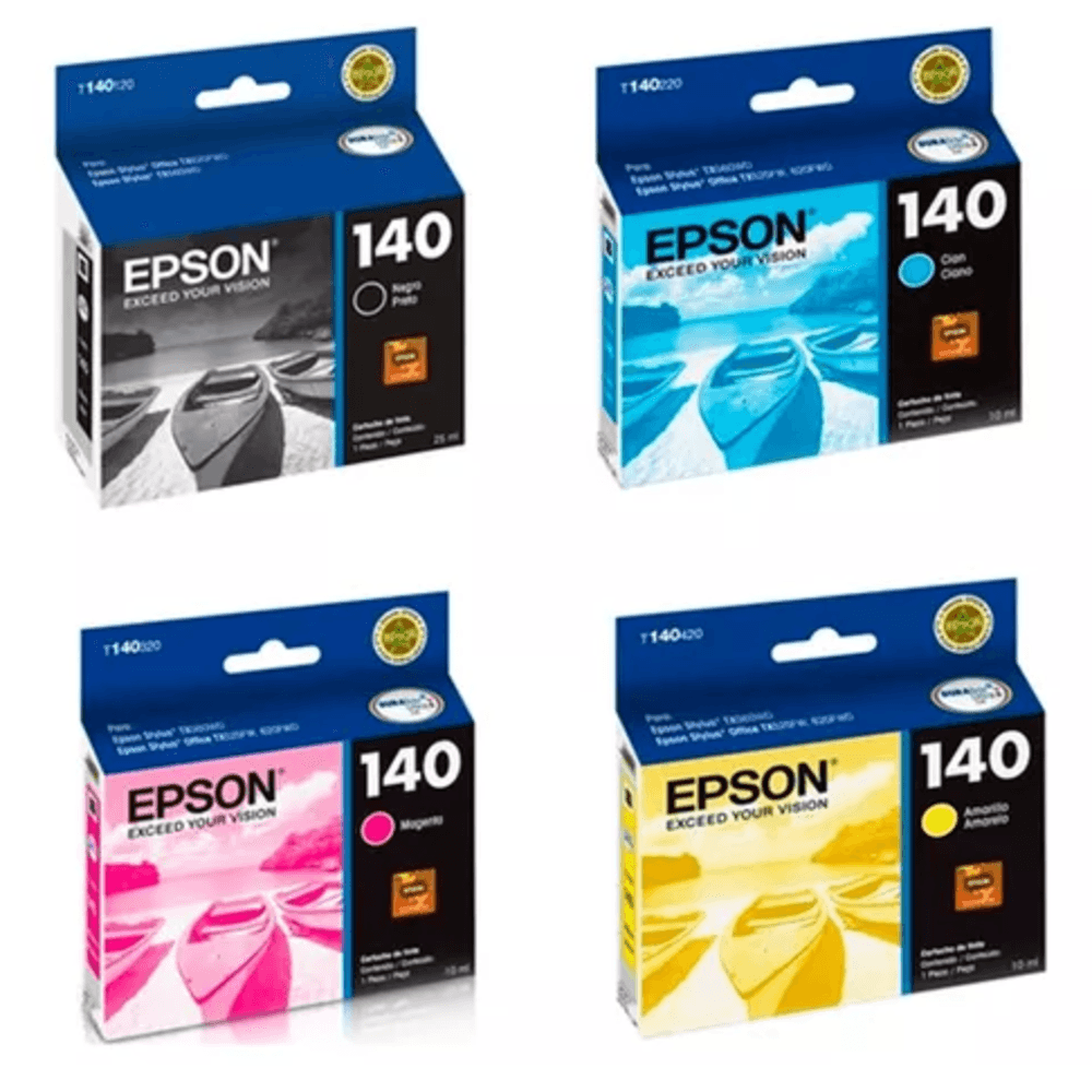 Kit Tinta Epson T140 Black Yellow Magenta Cyan Originales