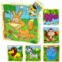 Rompecabezas Cubo Con Tematica De Animales De 16 Piezas