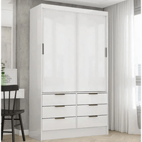 Ropero Armario 2 puertas Bronco 6 cajones color Blanco TU MESITA