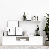 Mesa de Tv 2 puertas 1 cajón Prost color Blanco TU MESITA
