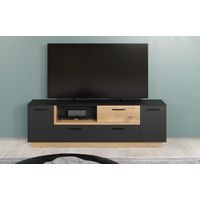 Mesa de Tv Moderna Merlina color Negro/Marrón TU MESITA