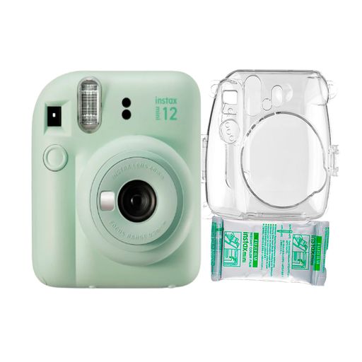 Kit Instax Mini 12 Verde Menta. Cámara-pilas-papel Y Estuche