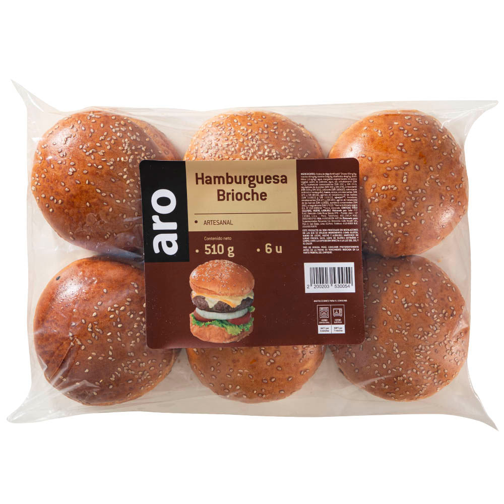 Pan Hamburguesa Brioche ARO Bolsa 510g