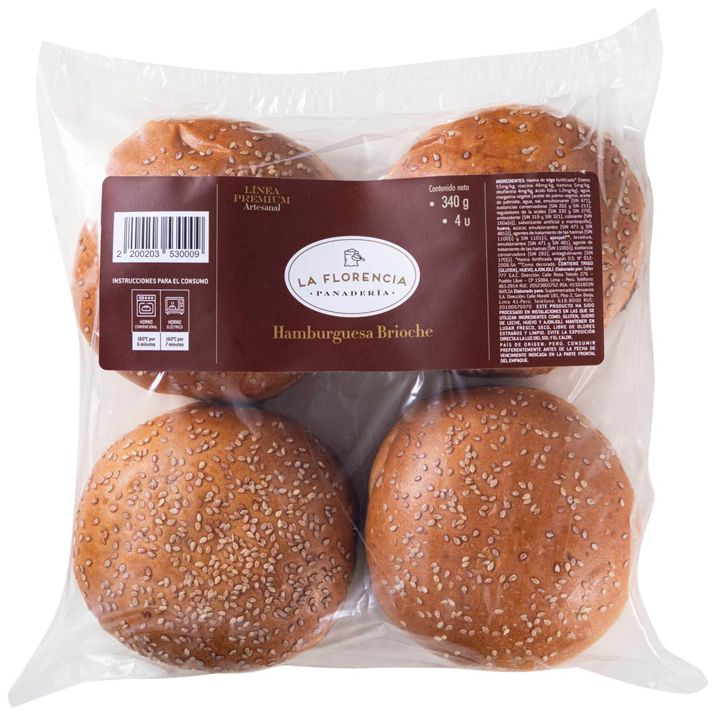 Pan Hamburguesa Brioche LA FLORENCIA Bolsa 4un