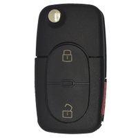 Carcasa Llave Flip con porta pila 1616 de 03 botones de reemplazo para Audi