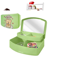 Organizador de Joyas Accesorios Joyero Kawaii con Espejo Verde J08