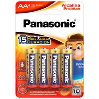 Pilas Alcalinas PANASONIC AA Blister 4un