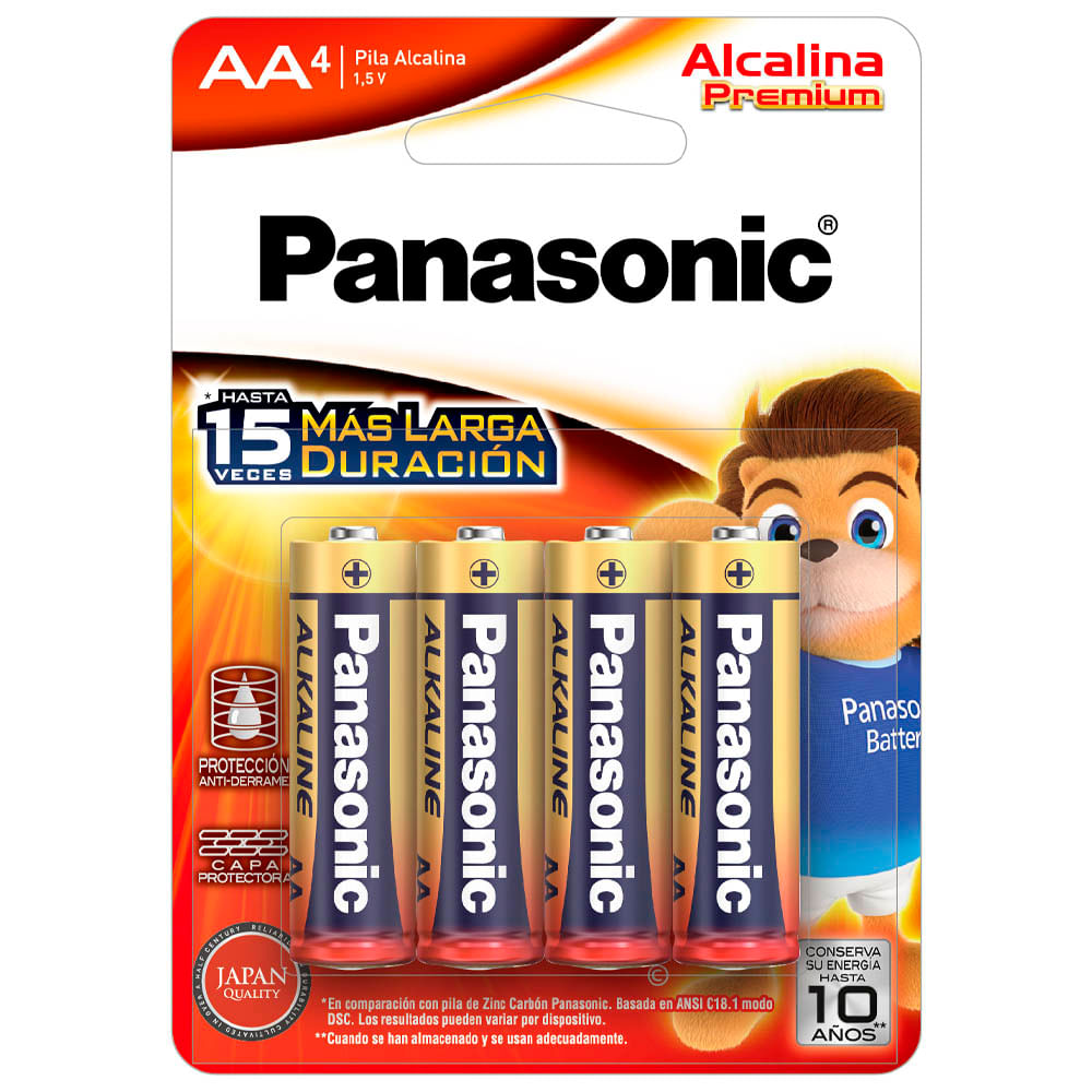 Pilas Alcalinas PANASONIC AA Blister 4un