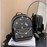 Mochila Dama  Monedero Diamante Kawai Coreana de Cuero Alta Calidad