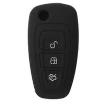 Funda Protectora de Llave Flip en Silicona de color negro 03 Botones para Ford