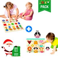Pack 2 Rompecabezas - Vocales Formas Números y Animales