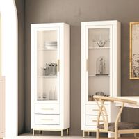 Vitrina Moderna Stella 1 puerta 2 cajones TU MESITA color Blanco