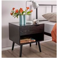 Velador Vintage Suiza Premium Ventitas Home Roble Negro