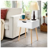 Velador Vintage Luna 1 Cajón Ventitas Home Blanco