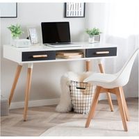 Escritorio Vintage Paula Ventitas Home Blanco y Plomo