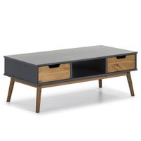 Mesa de Centro 2 cajones Vainilla color Gris/Duna TU MESITA
