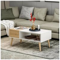 Mesa de Centro Vintage Olivera Ventitas Home Duna y Blanco