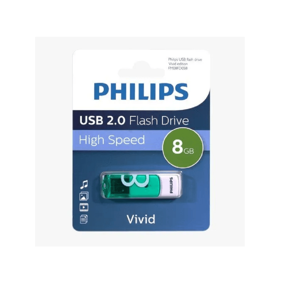 Memoria Usb Philips 8GB Vivid High Speed 2.0