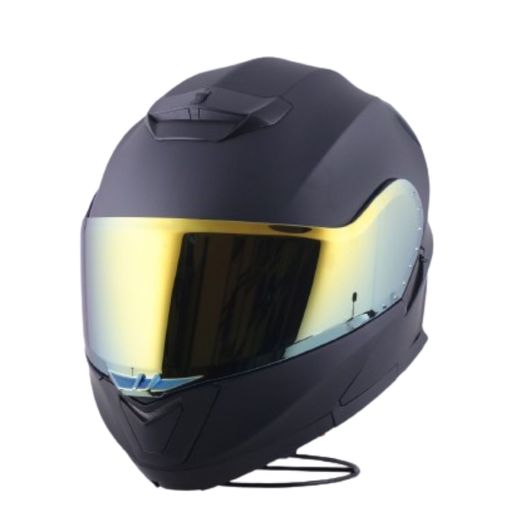 Casco de Moto Integral Certificado Tornazolado Dorado Talla XXL