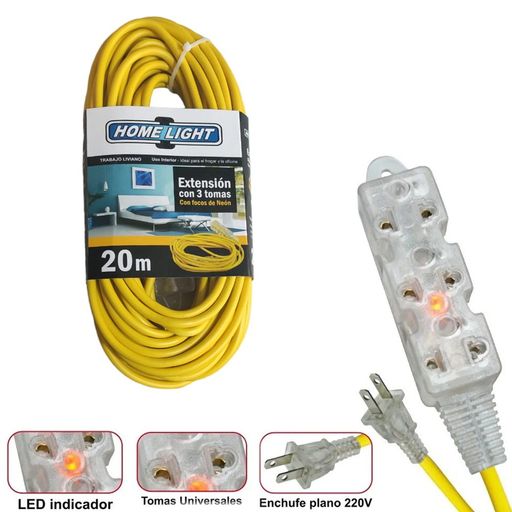 Cable Alargador/extension De Corriente 5m