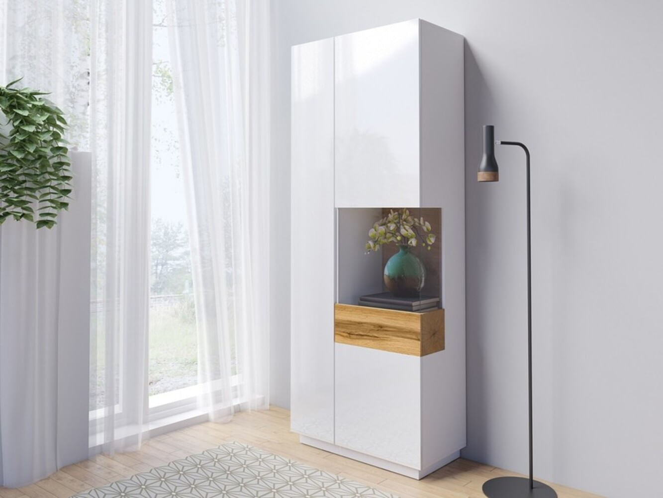 Vitrina Alta Silke color Blanco/Duna 2 puertas TU MESITA