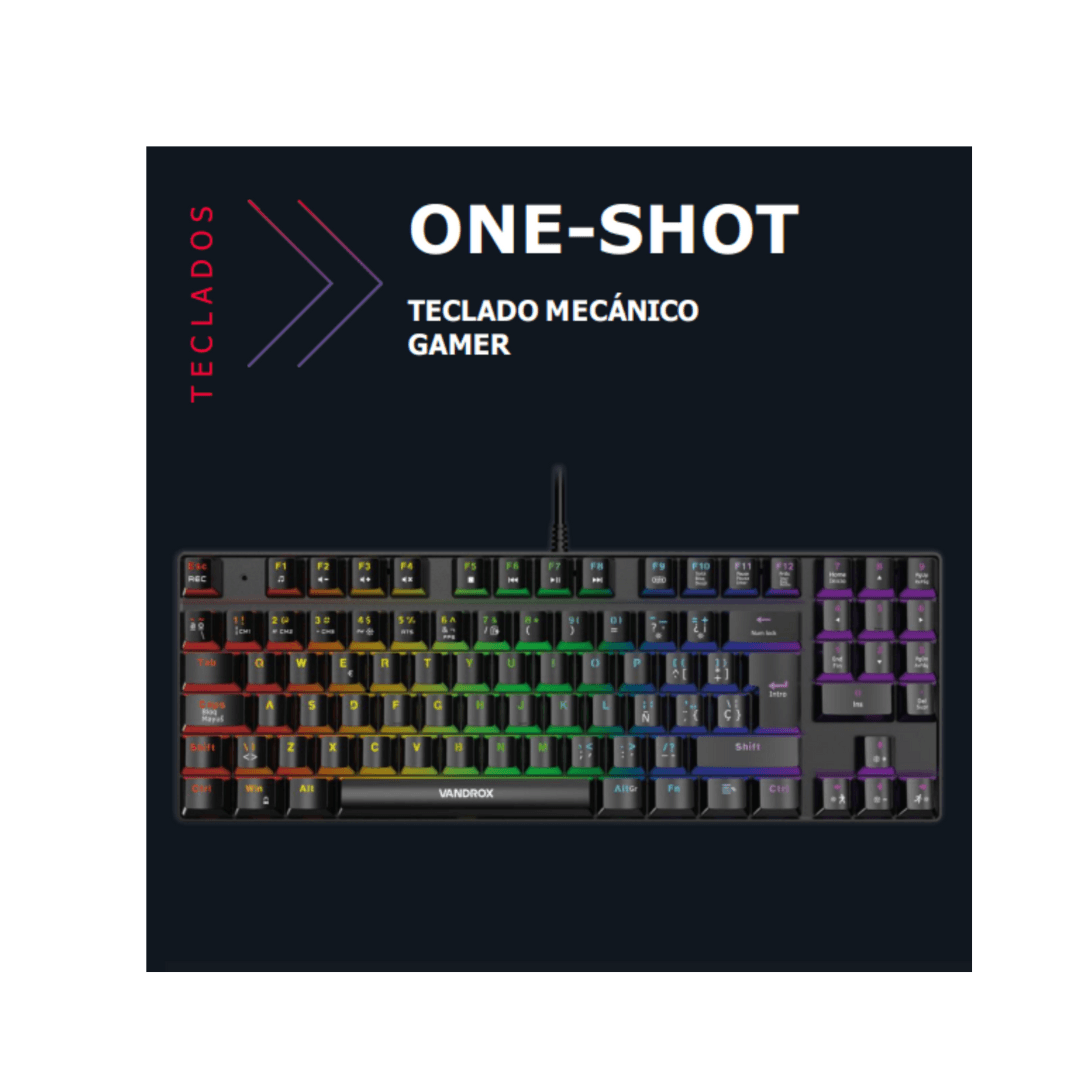 Teclado  Vandrox  Mecanico Gamer  One Shot  Full Rgb