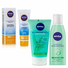 pack-nivea-bloqueador-facial-shine-control-fps50-50ml-locion-facial-piel-mixta-a-grasa-200ml-gel-limpiador-piel-grasa-150ml