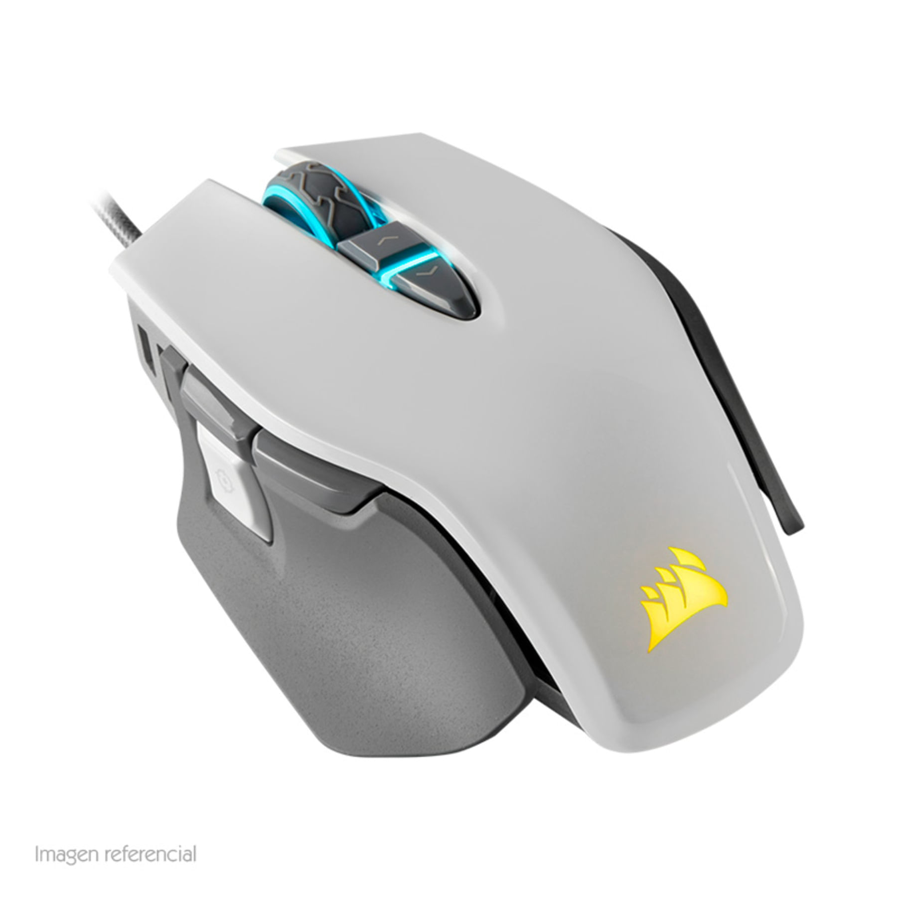 Mouse óptico Corsair M65 RGB Elite FPS Gaming, 18 000 dpi, USB, 9 botones, blanco