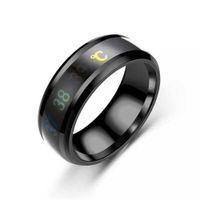 Anillo Medidor de Temperatura Unisex Negro Talla 9