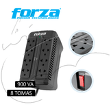 Estabilizador de Voltaje Forza 2200VA Modelo FVR-2202 8 Tomas