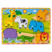 Rompecabezas De Madera Alto Relieve De Animales
