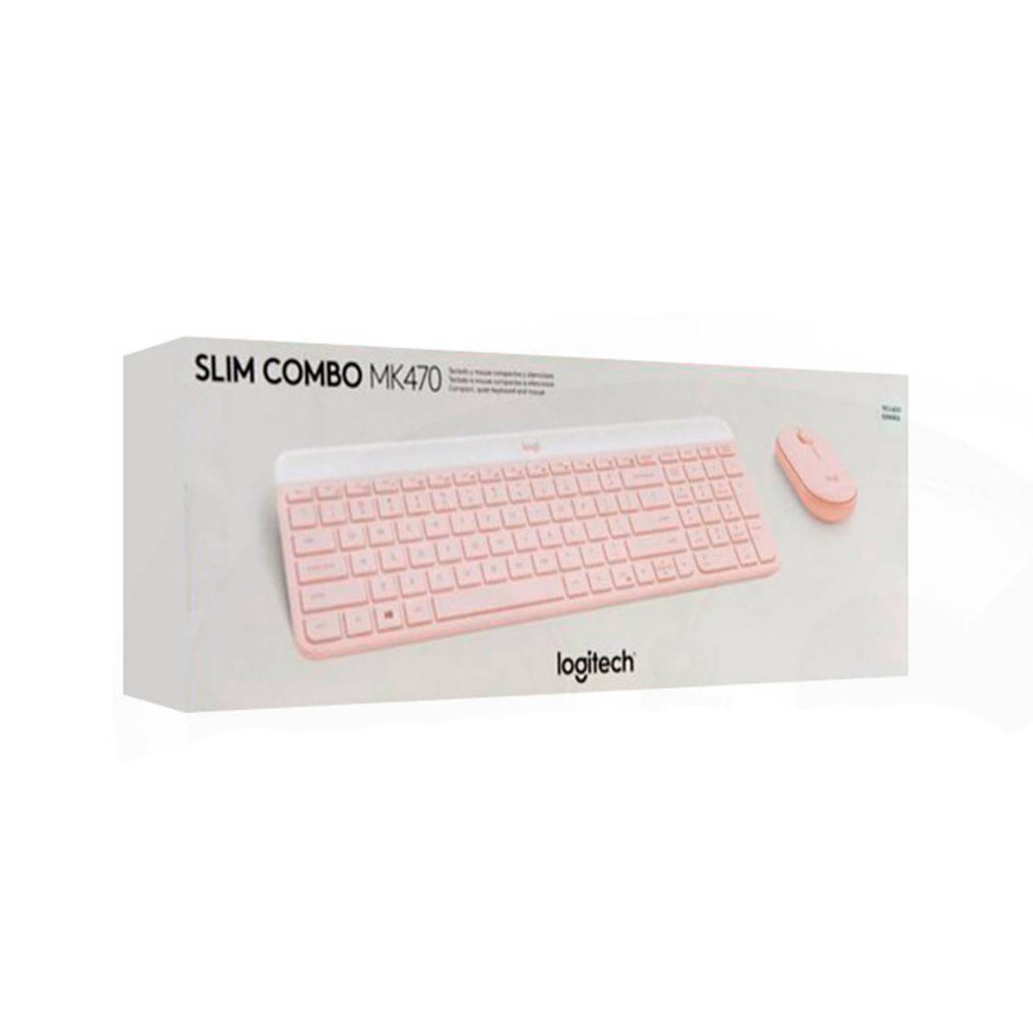 Teclado Logitech + Mouse Mk470 Wireless Slim Usb Rosa