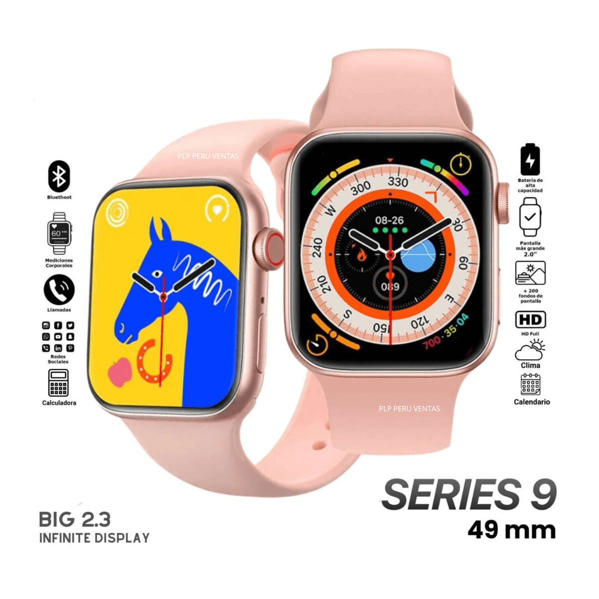 Smartwatch T900 Pro Max GL Premiun Serie 9 Rosa