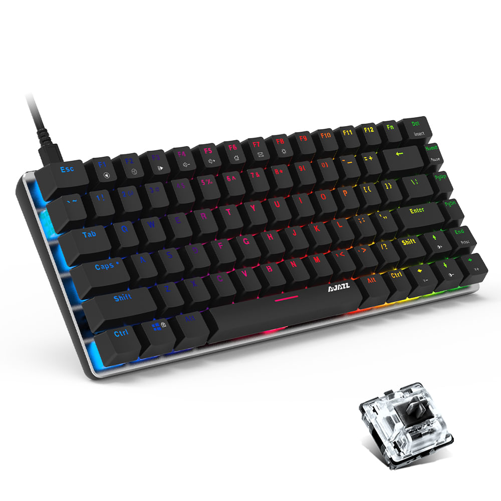 Teclado Mecánico Gamer Luces Led RGB - Negro