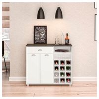 Mueble Bar o Cocina Ilka Ventitas Home Blanco y Plomo