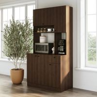 Mueble para Microondas con Organizador Pascual color Marrón TU MESITA