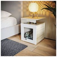 Casa para Mascota Velador Daisy Ventitas Home Manzano y Blanco