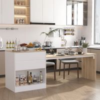 Isla para Cocina Moderna Ventura color Blanco/Duna TU MESITA