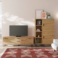 Combo Mesa TV + Vitrina + Estante Marco color Marrón TU MESITA