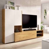 Mueble de Tv y Ropero Organizador Ake color Duna/Blanco TU MESITA