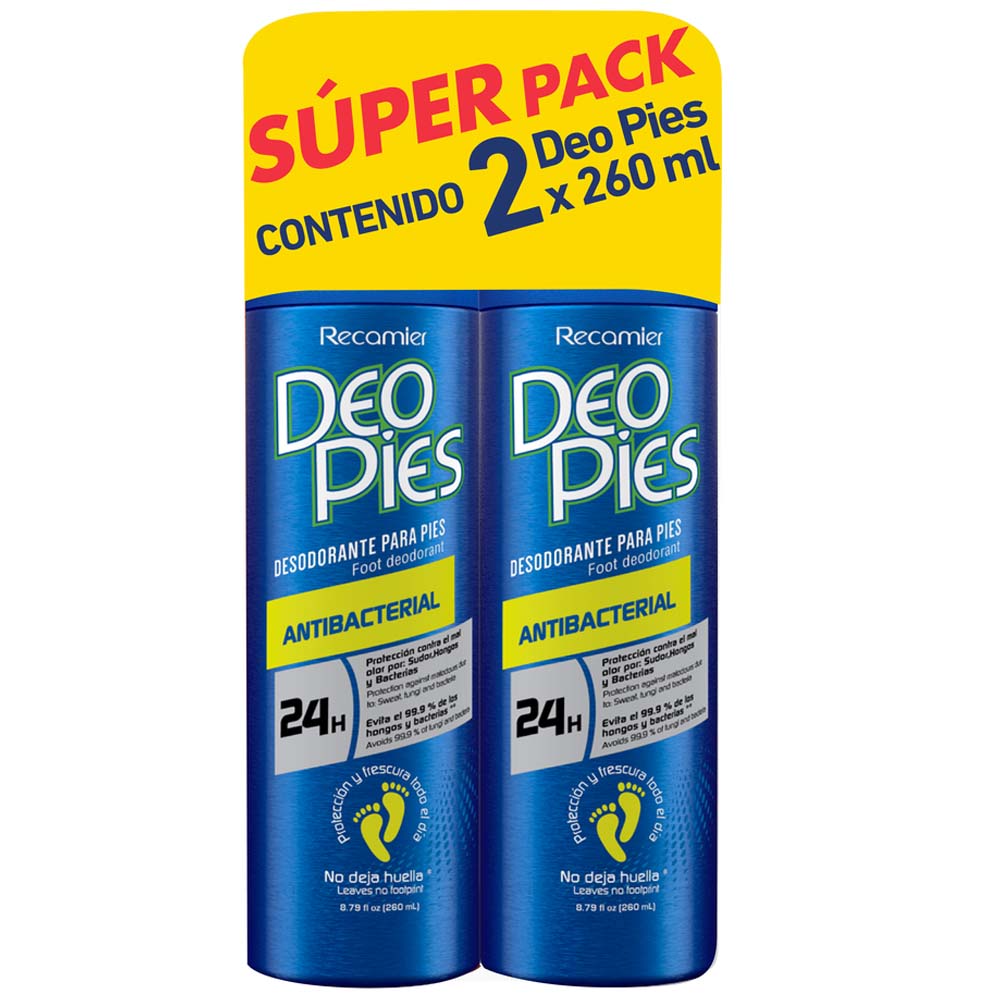 Desodorante para Pies Antibacterial DEO PIES Frasco 260ml Pack 2un