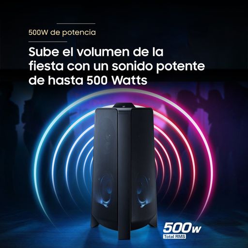 Torre de sonido T50 500 W Negra