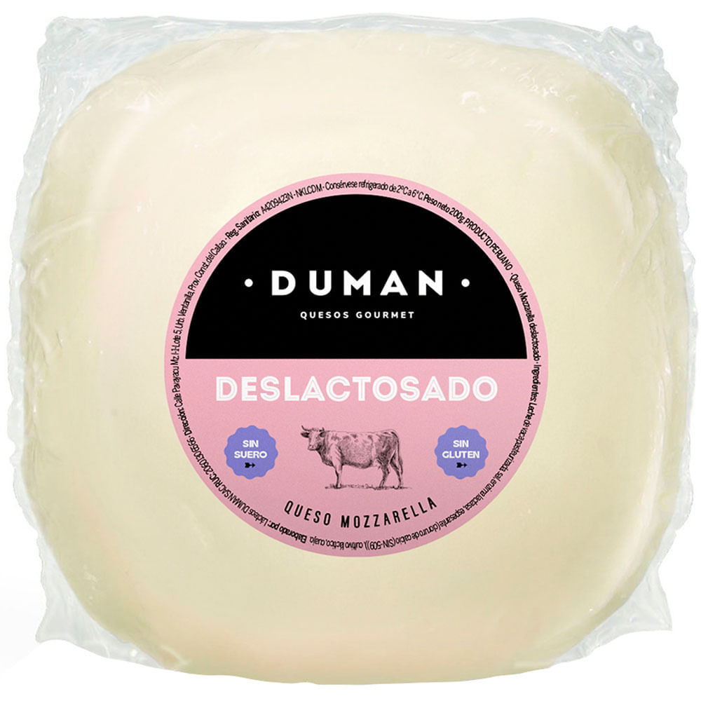 Queso Mozzarella Deslactosado Duman Paquete 200g Plazavea Supermercado