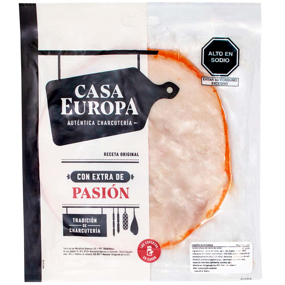 Jamón Butifarra CASA EUROPA Paquete 200g
