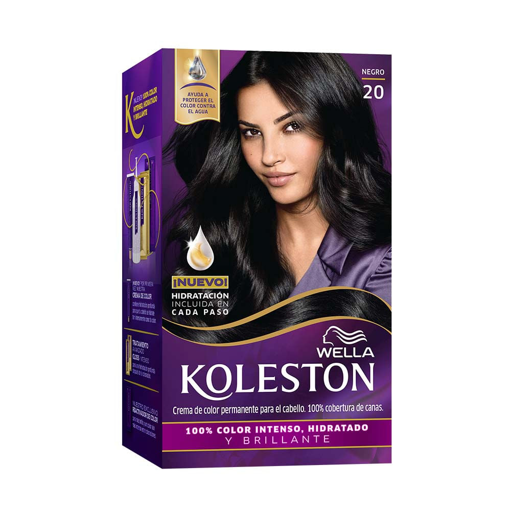 Tinte para Cabello KOLESTON Kit 20 Negro Caja 50ml